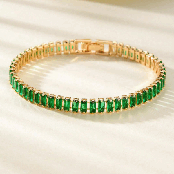 Pulsera tennis con esmeralda