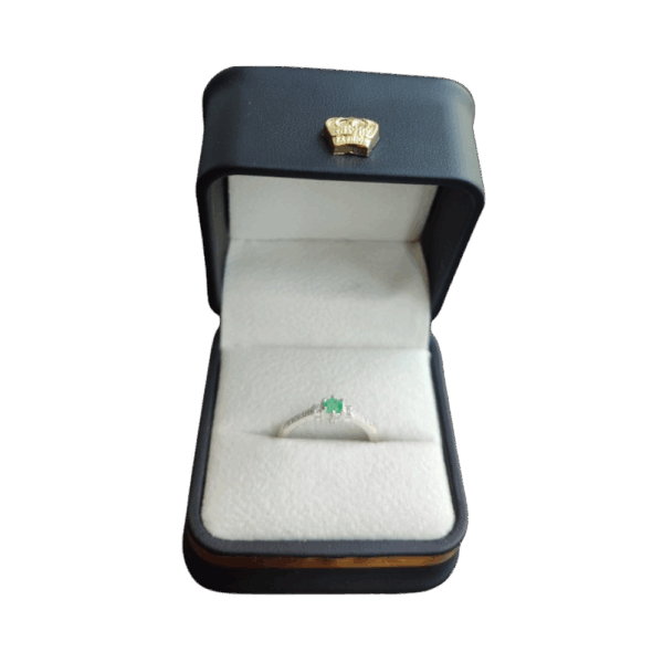 Anillo de plata con esmeralda Coral
