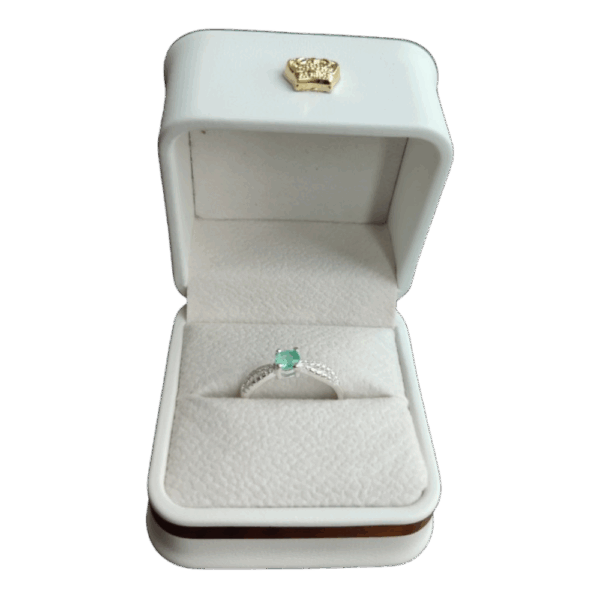 Anillo de plata con esmeralda Ebano