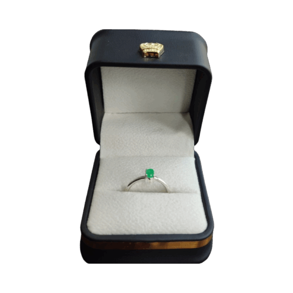 Anillo de plata con esmeralda Estilo
