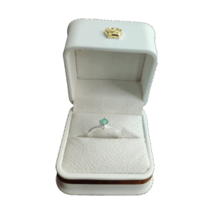Anillo de plata con esmeralda Fronda