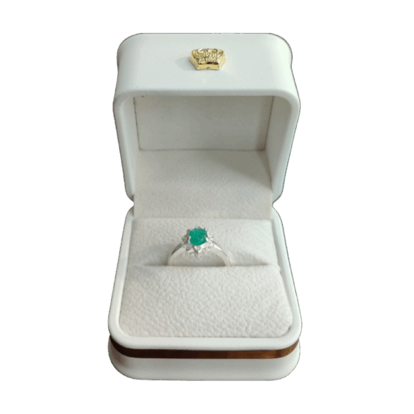 Anillo de plata con esmeralda Galaxia