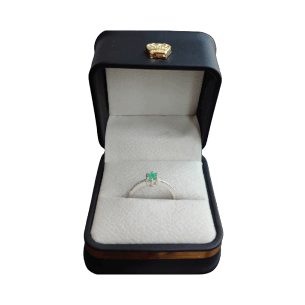 Anillo de plata con esmeralda Mar