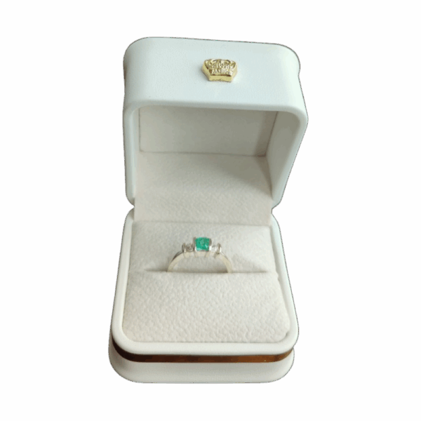 Anillo de plata con esmeralda Noche