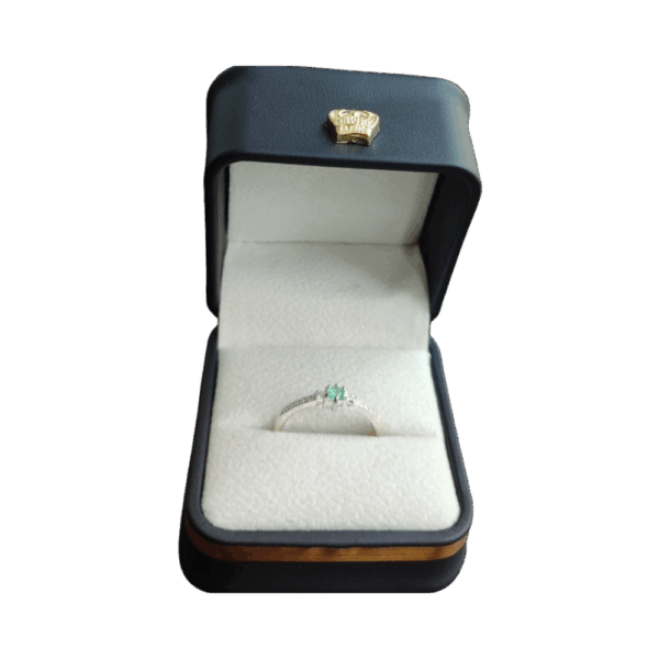 Anillo de plata con esmeralda Nubeal