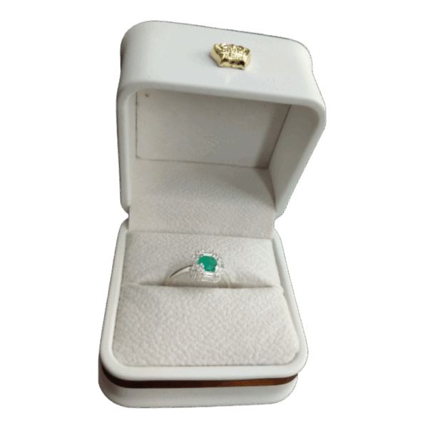 Anillo de plata con esmeralda Orbe