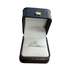 Anillo de plata con esmeralda Raíz