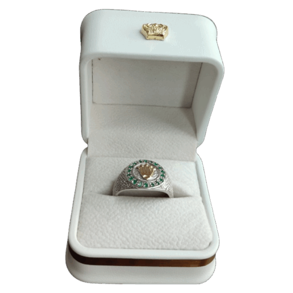 Anillo de plata con esmeralda Rolex