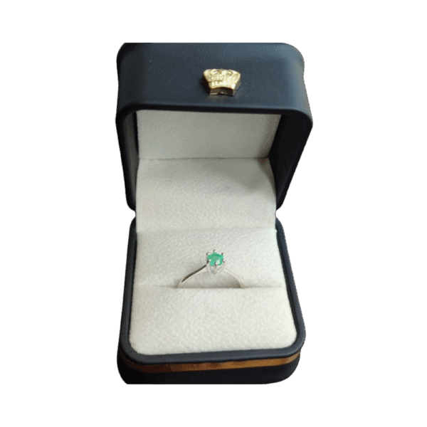 Anillo de plata con esmeralda Zen