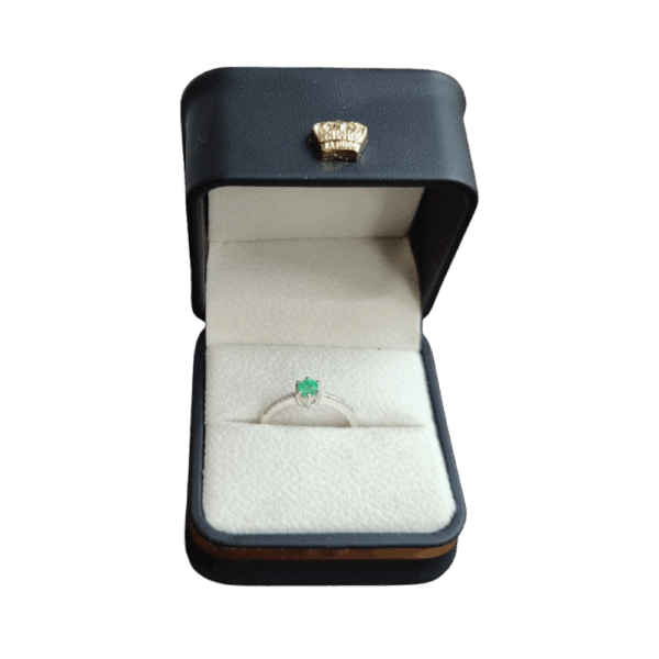 Anillo de plata con esmeralda Aurora