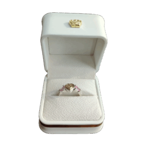 Anillo de plata con oro laminado 15 años corazón