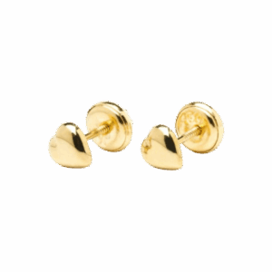 Aretes de oro corazón