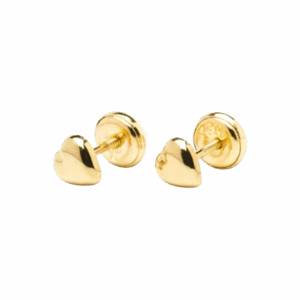 Aretes de oro corazón